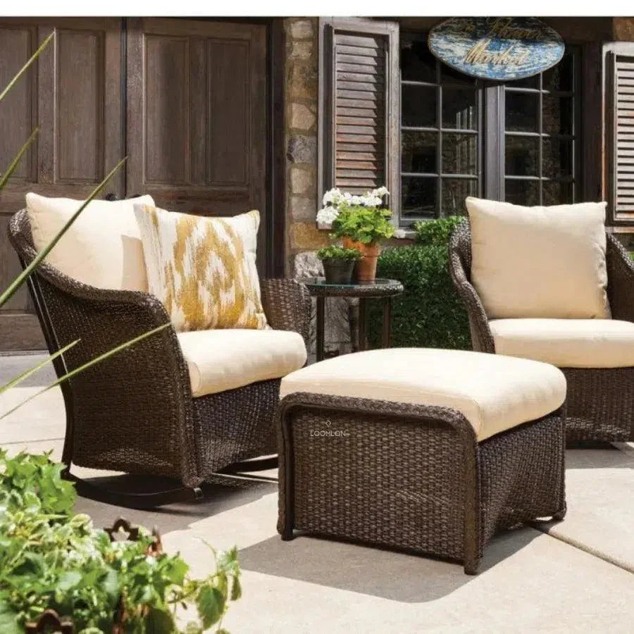 Weekend Retreat Replacement Cushions For Ottoman-Outdoor Replacement Cushions-Lloyd Flanders-LOOMLAN