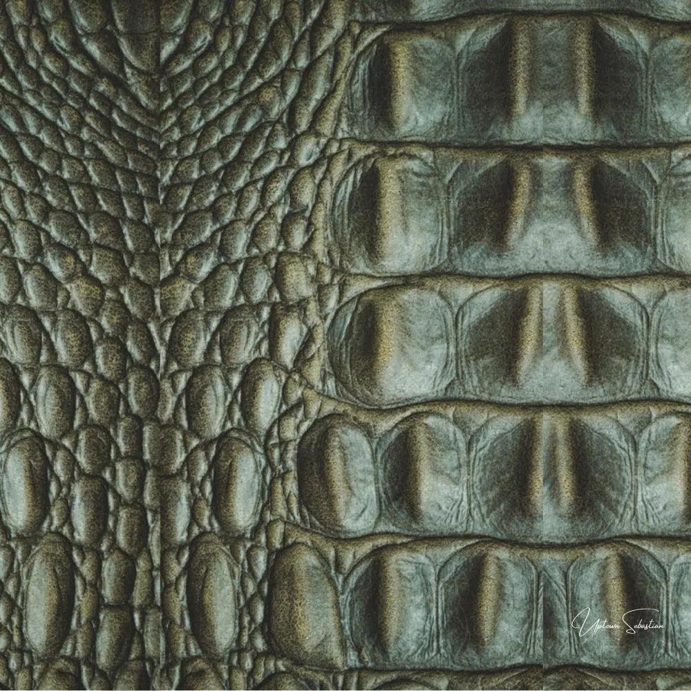 Western Couch Green Teal Alligator Embossed Leather - LOOMLAN - Uptown Sebastian - Sofas & Loveseats