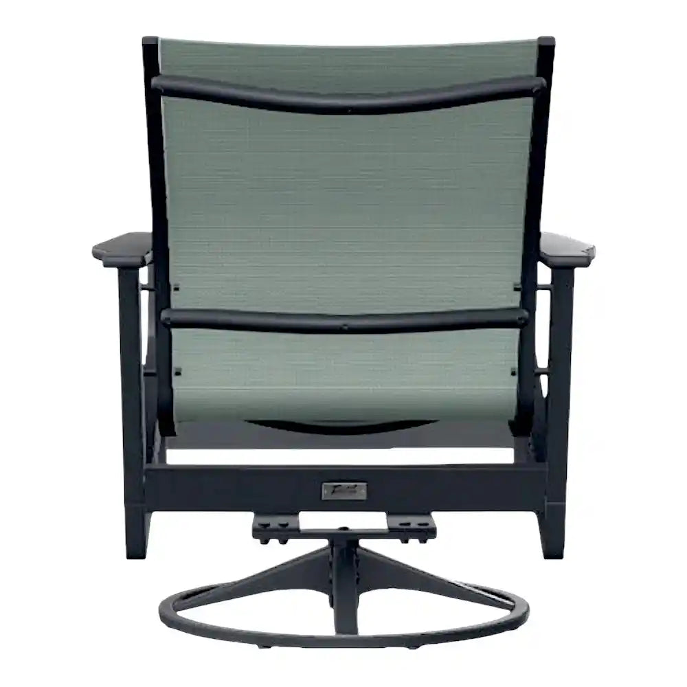 Wexler Sling Chat Height Swivel Rocker Polymer Arms-Outdoor Accent Chairs-Telescope-LOOMLAN