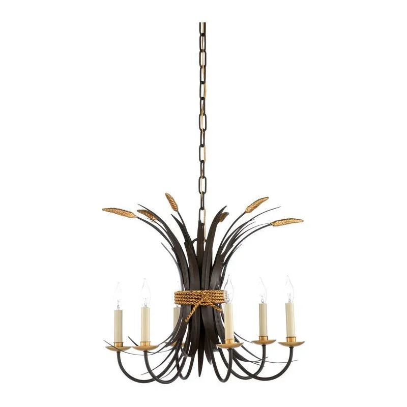 Wheat Antique Iron Finish Chandelier - LOOMLAN - Chelsea House - Chandeliers