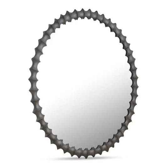 Whitby Unique Textured Round Wall Mirror - LOOMLAN - Moe's Home - Wall Mirrors