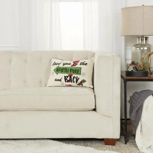 White Christmas Lumbar Pillow North Pole - LOOMLAN - LOOMLAN - Throw Pillows