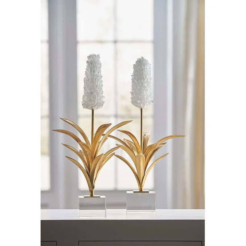 White Hyacinth Crystal Made Sculpture - LOOMLAN - Chelsea House - Statues & Sculptures