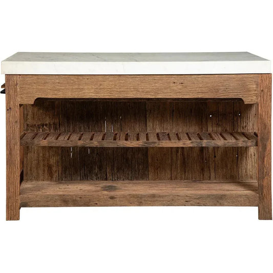 White Marble Top Rectangular Counter Table - LOOMLAN - Side Tables