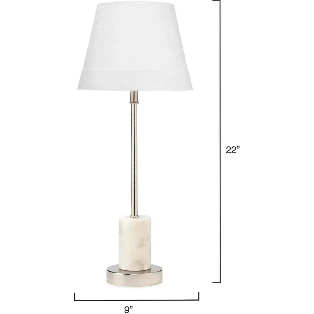 White Nickel Marble Iron Darcey Table Lamp - LOOMLAN - Jamie Young - Table Lamps