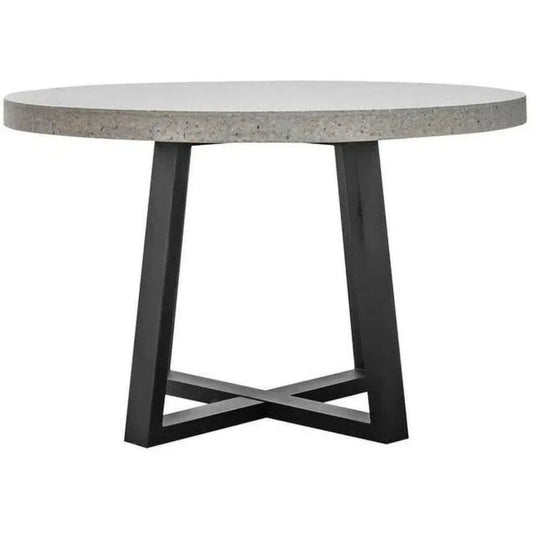 White Round Terrazzo Stone Top Dining Table-Dining Tables-Moe's Home-LOOMLAN