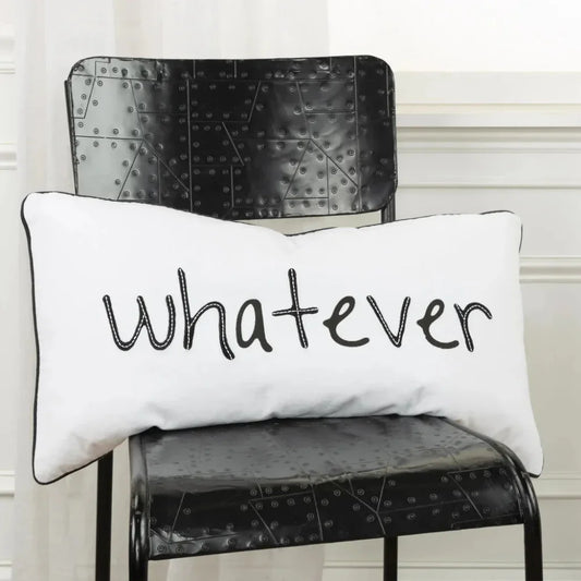 White Saba Words Fun Decorative Throw Pillows Dawn Fill - LOOMLAN - LOOMLAN - Throw Pillows