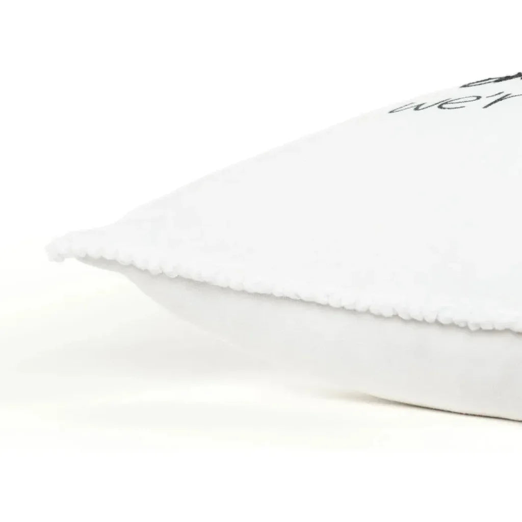 White Sean Words Decorative Couch Pillows Down Insert - LOOMLAN - LOOMLAN - Throw Pillows