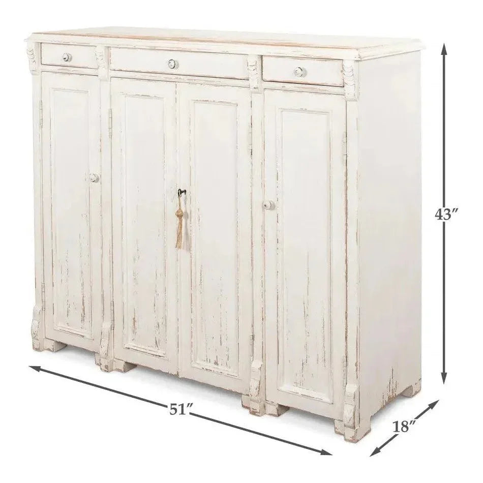 White Swan Tall Sideboard - LOOMLAN - Sarreid - Sideboards