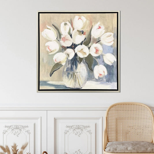 White Tulips White Canvas Art
