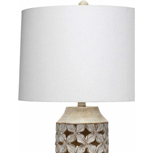 White Wash Resin Flora Table Lamp - LOOMLAN - Jamie Young - Table Lamps