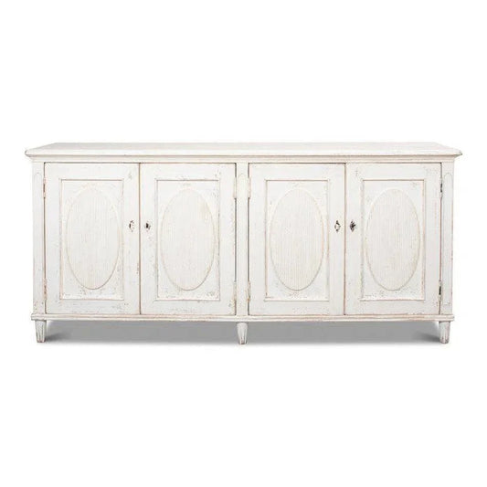 Whitewash Ribbon Sideboard For Living Room - LOOMLAN - Sarreid - Sideboards