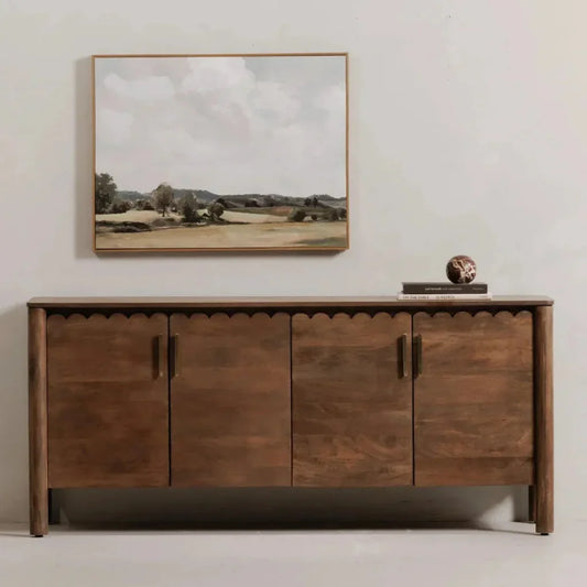 Wiley Wood Vintage Brown 4 Door Sideboard - LOOMLAN - Moe's Home - Sideboards