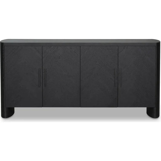 William Oak Veneer and Metal Black Sideboard - LOOMLAN - Moe's Home - Sideboards