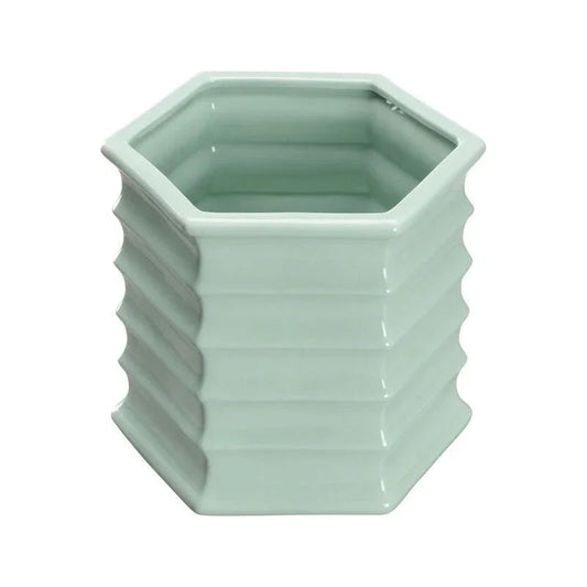 Willow Hexagonal Designed Ceramic Planter - LOOMLAN - Chelsea House - Planters