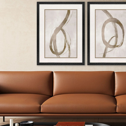 Winding Paths Metallic Framed Wall Art