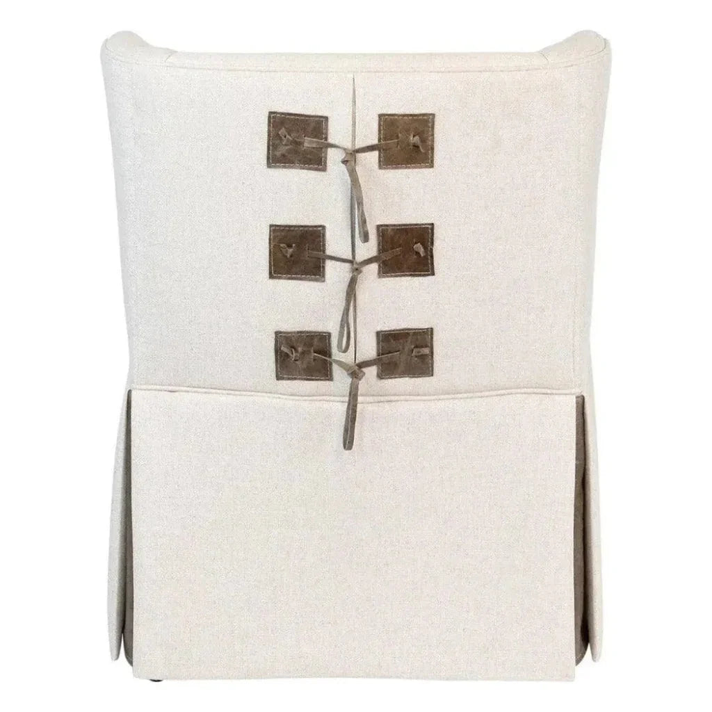 Wingback Arms Dining Chair Madsen Skirt - LOOMLAN - Peninsula Home - Dining Chairs