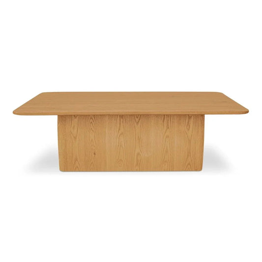 Winston Rustic Oak Plinth Base Coffee Table - LOOMLAN - Moe's Home - Coffee Tables