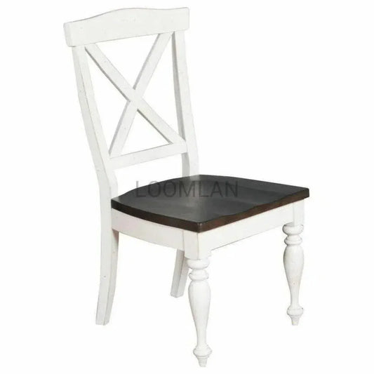 Wood Crossback Dining Chair Wood Seat Set - LOOMLAN - Sunny D - Dining Chairs