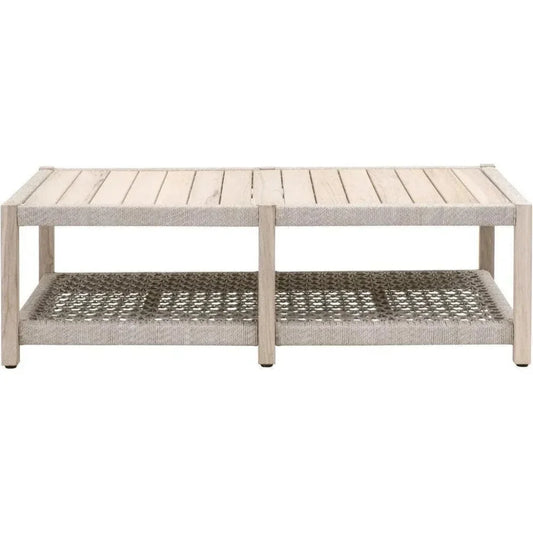 Wrap Outdoor Rectangular Coffee Table With-Outdoor Coffee Tables-Essentials For Living-LOOMLAN