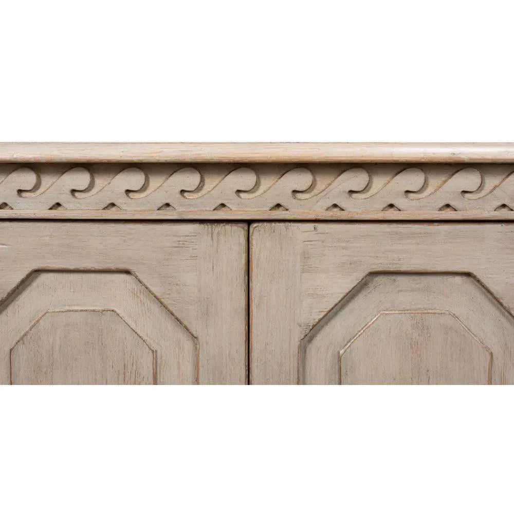 Wrenn Credenza Stone Grey Cabinet for Living Room - LOOMLAN - Sarreid - Sideboards