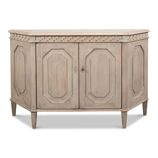 Wrenn Credenza Stone Grey Cabinet for Living Room - LOOMLAN - Sarreid - Sideboards