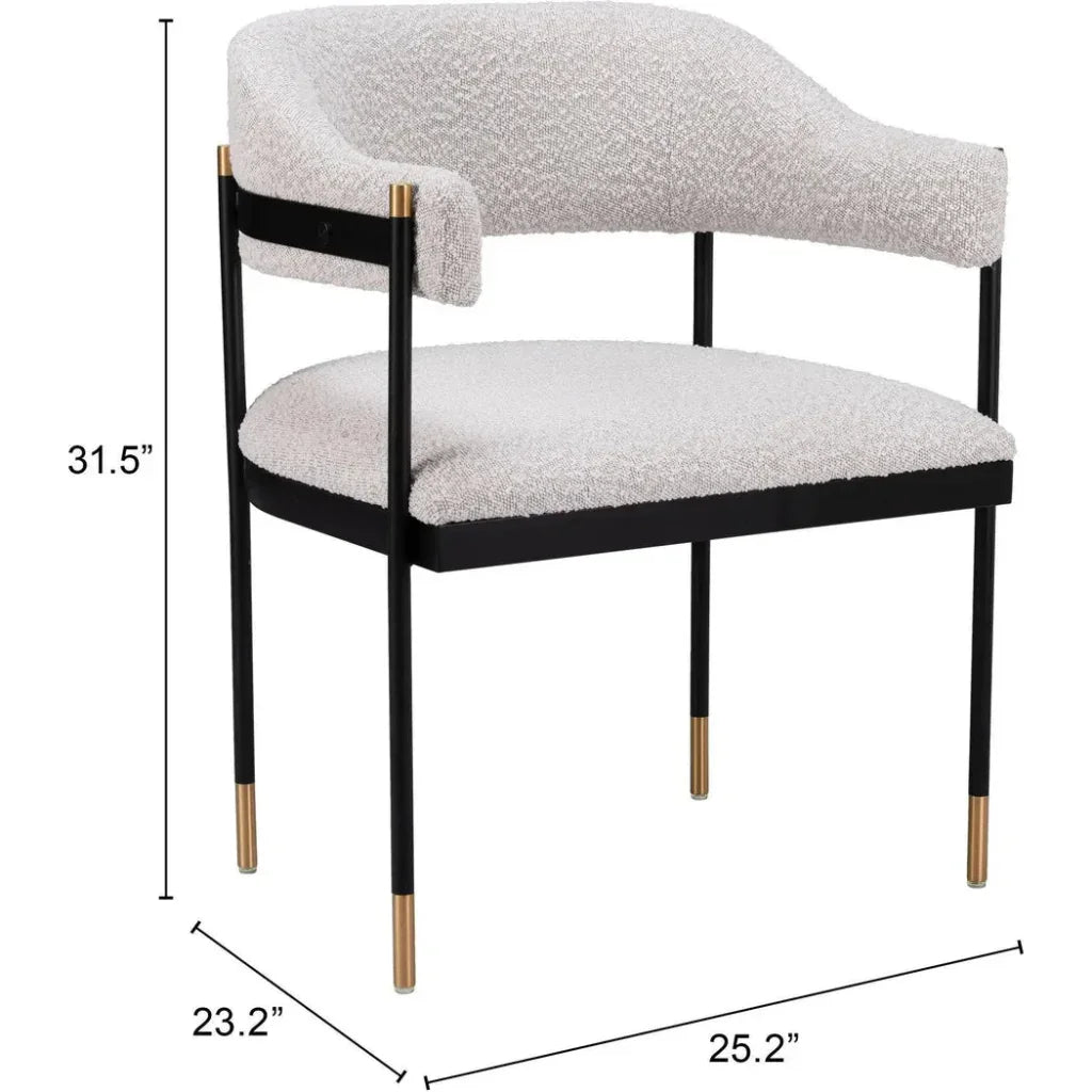 Zadar Misty Gray Dining Arm Chair - LOOMLAN - Zuo Modern - Dining Chairs