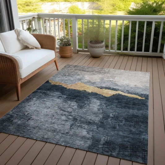 Zailor Blue Washable Indoor-Outdoor Rug-Outdoor Rugs-LOOMLAN Rugs-LOOMLAN