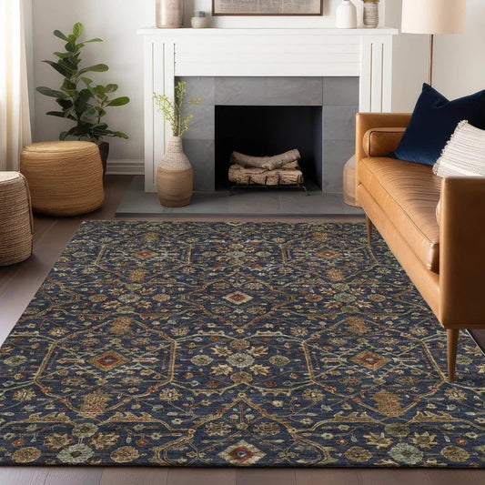 Zara Blue Washable Indoor-Outdoor Rug-Outdoor Rugs-LOOMLAN Rugs-LOOMLAN