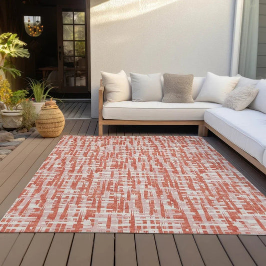 Zarifa Coral Washable Indoor-Outdoor Rug-Outdoor Rugs-LOOMLAN Rugs-LOOMLAN