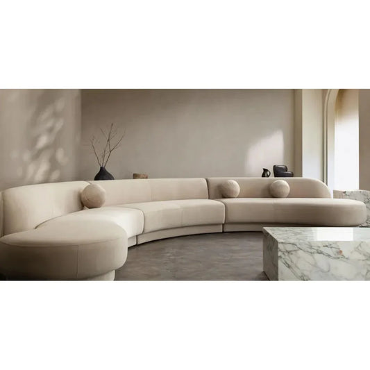Zelda Light Camel Performance Velvet 3PC Modular-Modular Sofas-Diamond Sofa-LOOMLAN