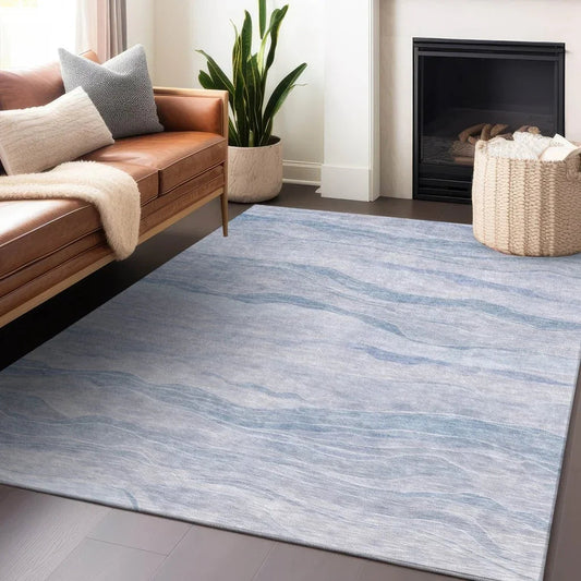 Zevalyn Blue Washable Indoor - Outdoor Rug - LOOMLAN - LOOMLAN Rugs - Outdoor Rugs