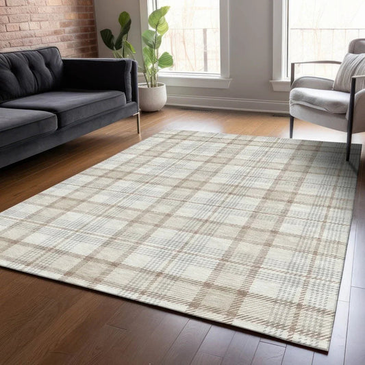 Zinara Ivory Washable Indoor-Outdoor Rug-Outdoor Rugs-LOOMLAN Rugs-LOOMLAN