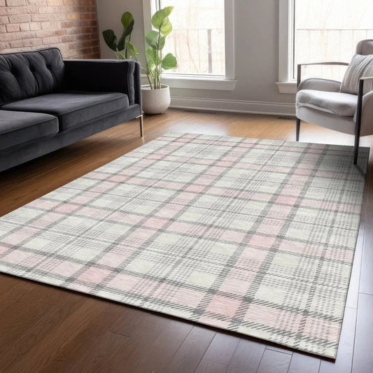 Zinara Pink Washable Indoor-Outdoor Rug-Outdoor Rugs-LOOMLAN Rugs-LOOMLAN