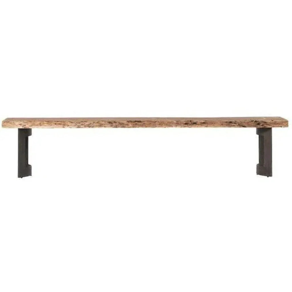 108 Inch Industrial Live Edge Dining Bench - LOOMLAN - Moe's Home - Dining Benches