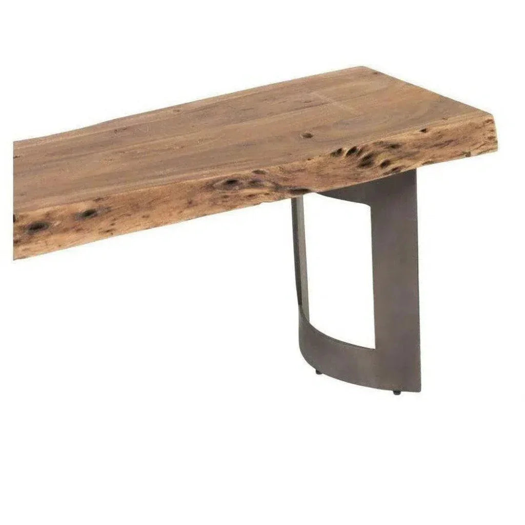 108 Inch Industrial Live Edge Dining Bench - LOOMLAN - Moe's Home - Dining Benches