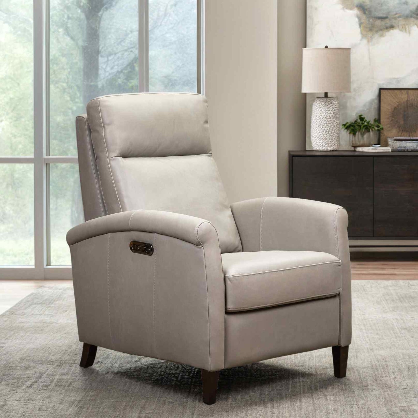 Haskell Leather Made Usb Power Recliner