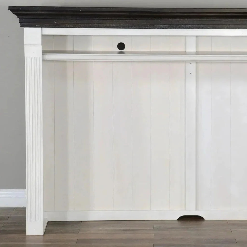 124" Entertainment Wall Unit TV Stand White-Entertainment Wall Unit-Sunny D-LOOMLAN