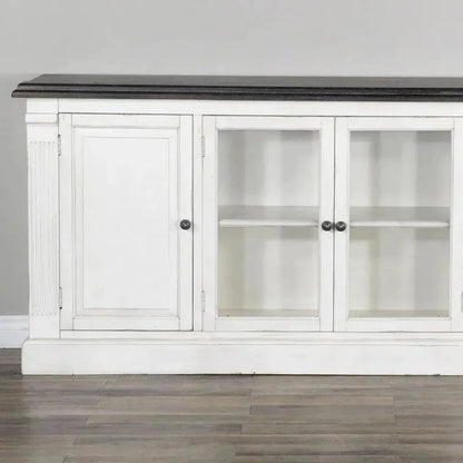 124" Entertainment Wall Unit TV Stand White-Entertainment Wall Unit-Sunny D-LOOMLAN