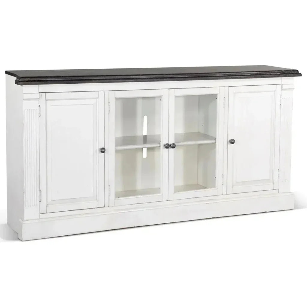 124" Entertainment Wall Unit TV Stand White-Entertainment Wall Unit-Sunny D-LOOMLAN