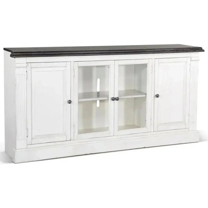 124" Entertainment Wall Unit TV Stand White-Entertainment Wall Unit-Sunny D-LOOMLAN