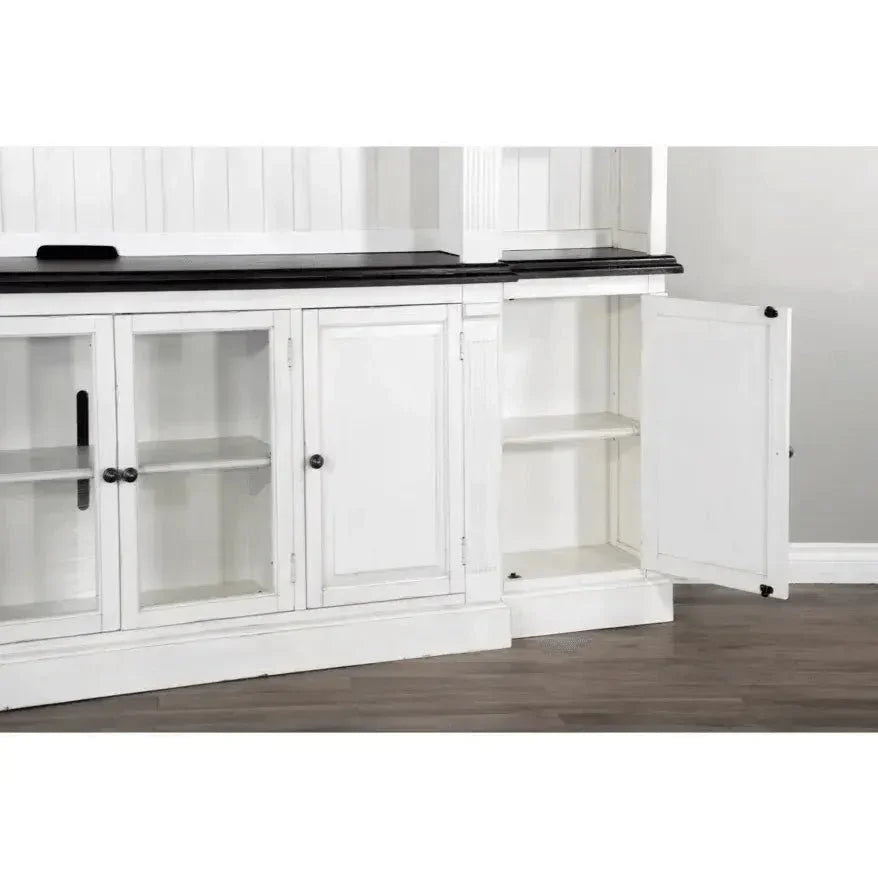 124" Entertainment Wall Unit TV Stand White-Entertainment Wall Unit-Sunny D-LOOMLAN