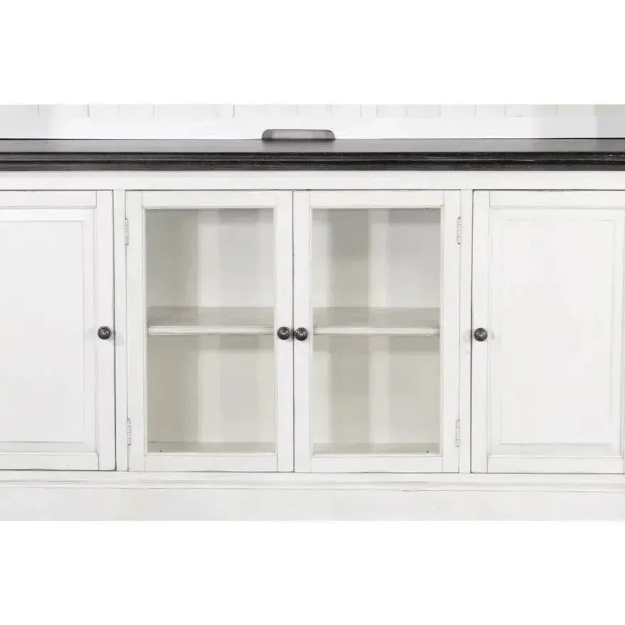 124" Entertainment Wall Unit TV Stand White-Entertainment Wall Unit-Sunny D-LOOMLAN