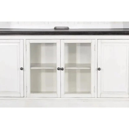 124" Entertainment Wall Unit TV Stand White-Entertainment Wall Unit-Sunny D-LOOMLAN