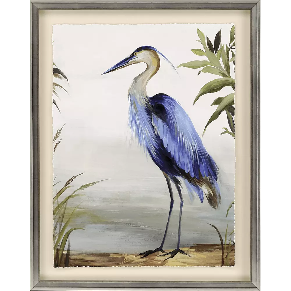Blue Heron Study Wood Frame Framed Wall Art