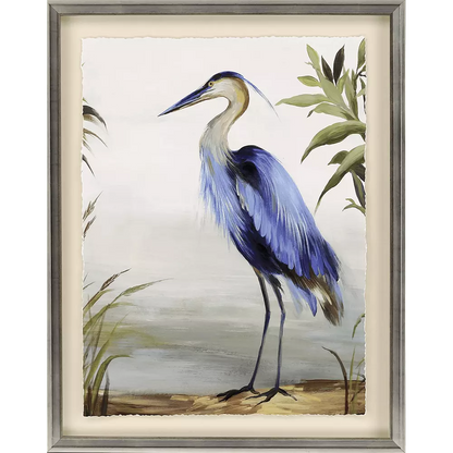 Blue Heron Study Wood Frame Framed Wall Art