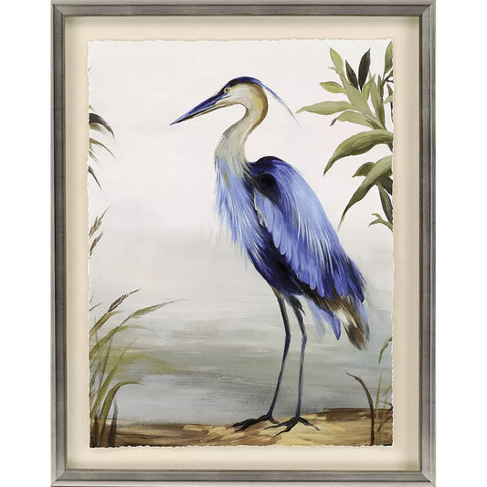 Blue Heron Study Wood Frame Framed Wall Art