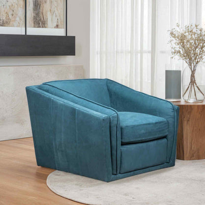 Bleeker Leather Made Swivel Chair