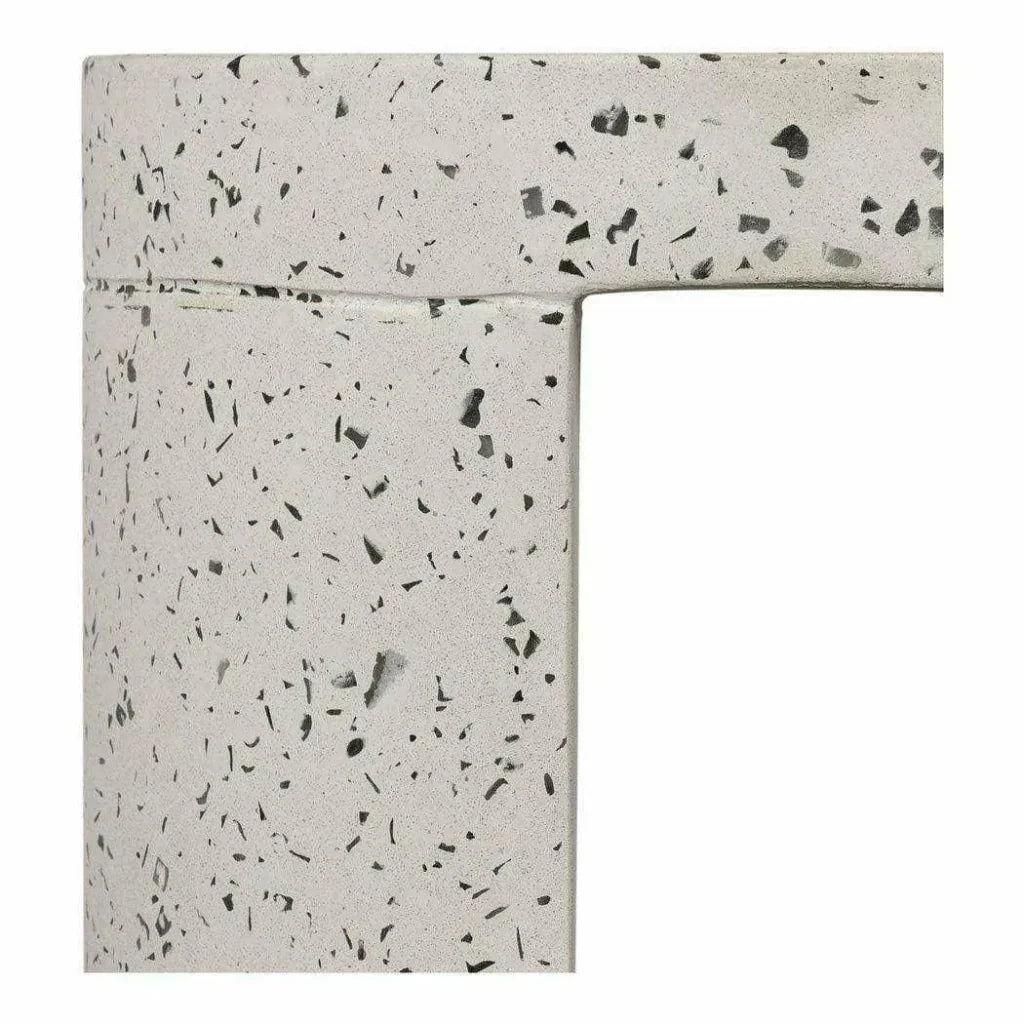 15 Inch Outdoor Stool White Contemporary-Garden Stools-Moe's Home-LOOMLAN