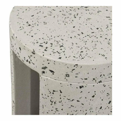 15 Inch Outdoor Stool White Contemporary-Garden Stools-Moe's Home-LOOMLAN